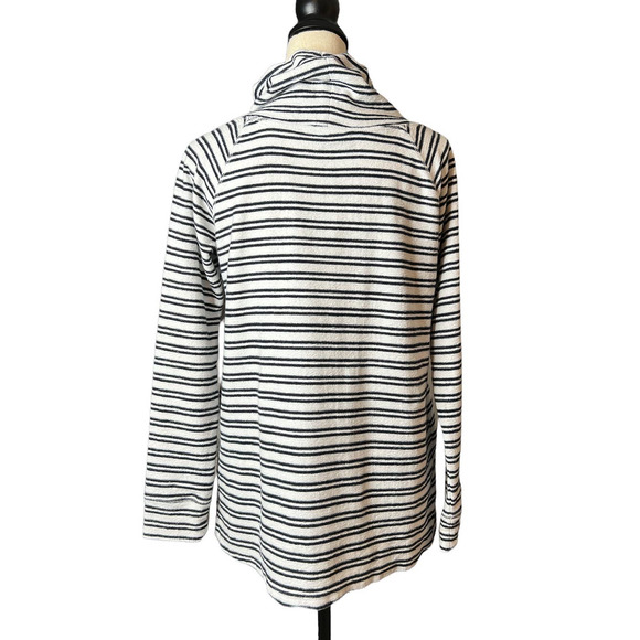 Tommy Hilfiger Cowlneck Pullover Top with Black and White Stripes Size Medium - Picture 3 of 5